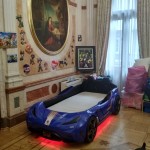 Кровать машина GTE, синий Cilek - фото в интерьере