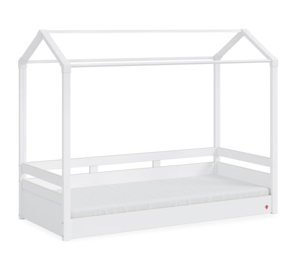 Кровать домик с надстройкой для балдахина Montes White (90x200 Cilek