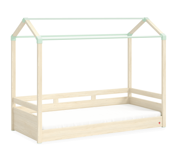 Кровать домик с надстройкой для балдахина Montes Natural (90x200 cm) Cilek