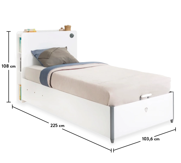 Кровать с подъемным механизмом White Cilek